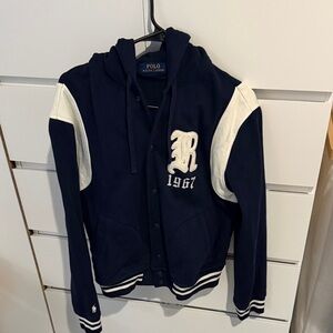 Polo Ralph Lauren dark Navy and White Varsity Jacket